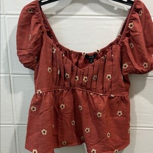 Floral Puff Sleeve Top